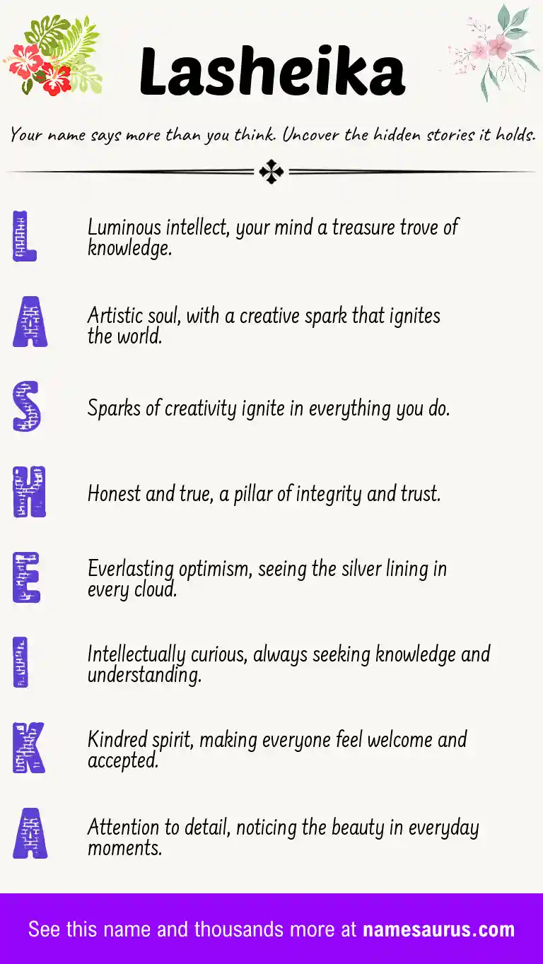 Acrostic poem about Lasheika.