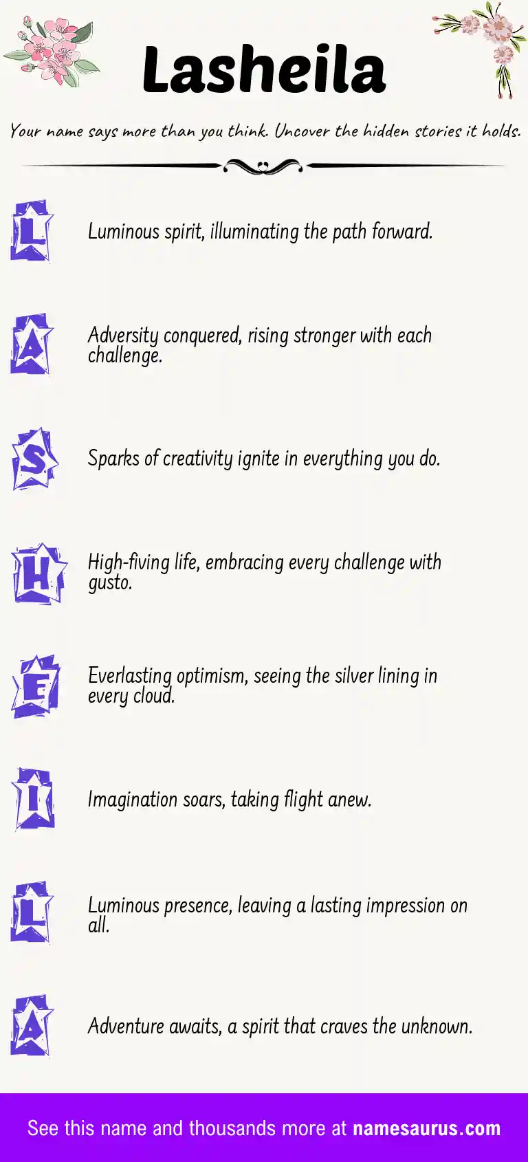 Acrostic poem about Lasheila.