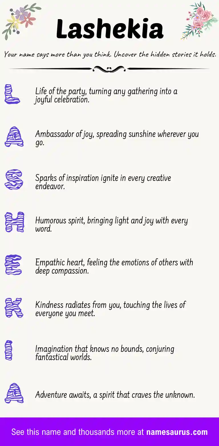 Acrostic poem about Lashekia.