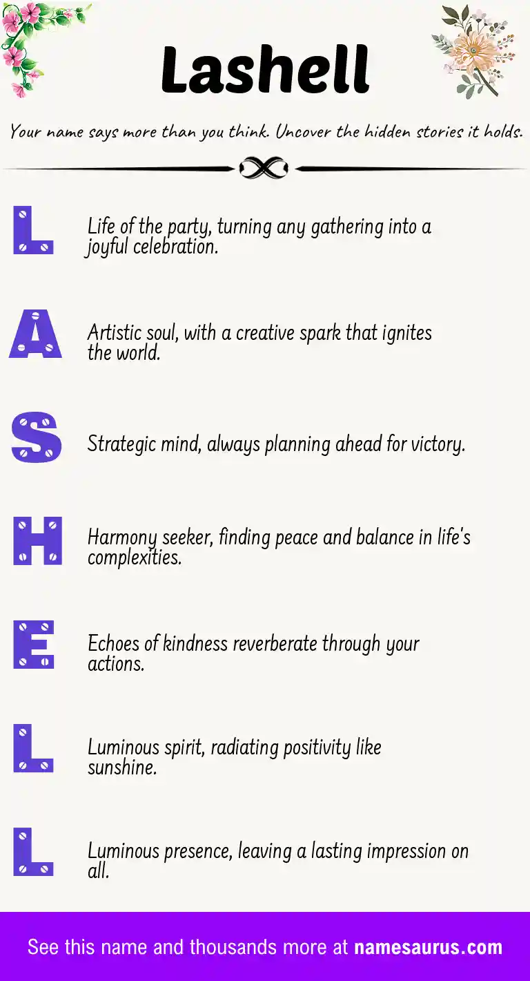 Acrostic poem about Lashell.