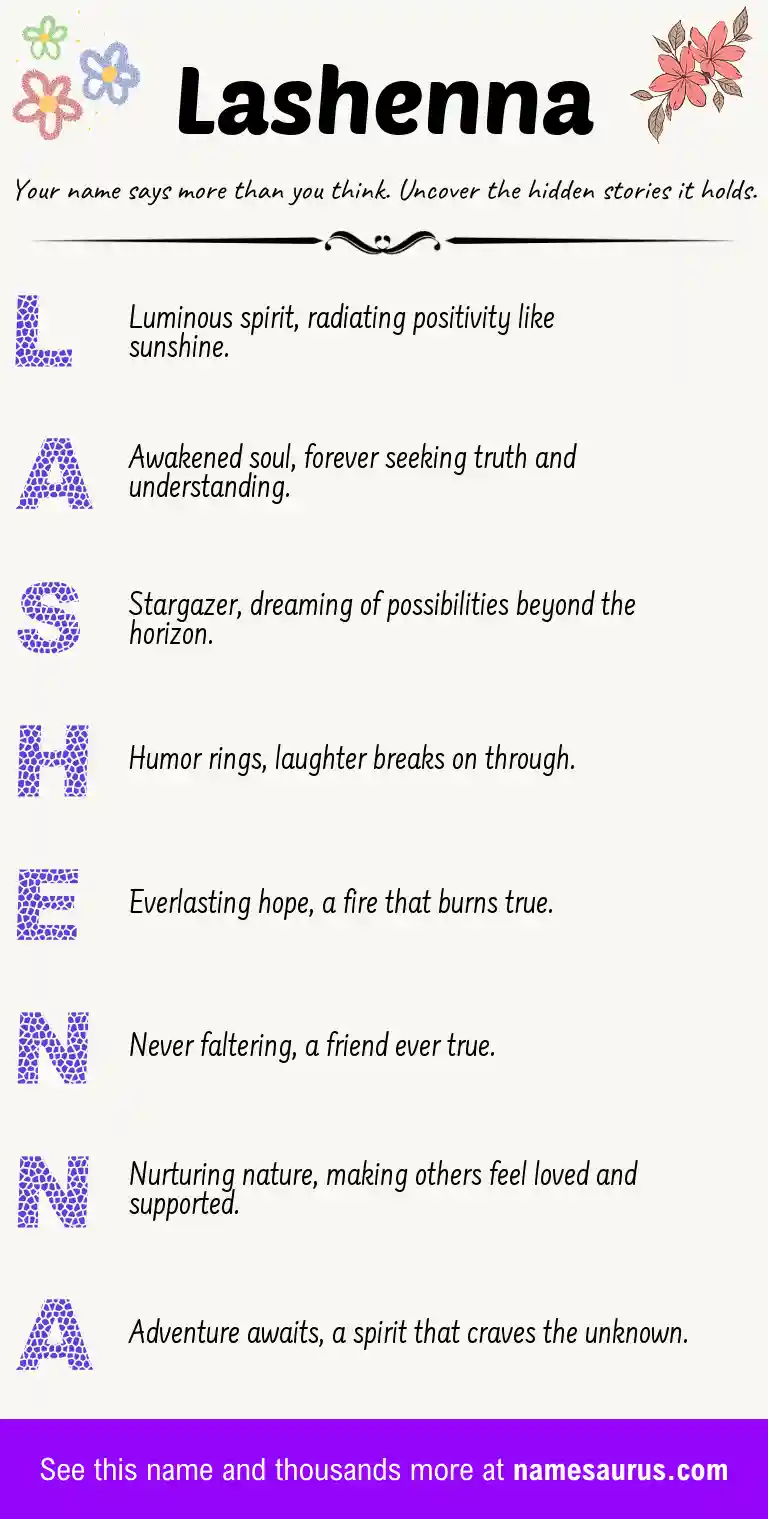 Acrostic poem about Lashenna.