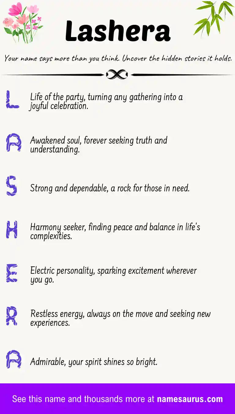 Acrostic poem about Lashera.