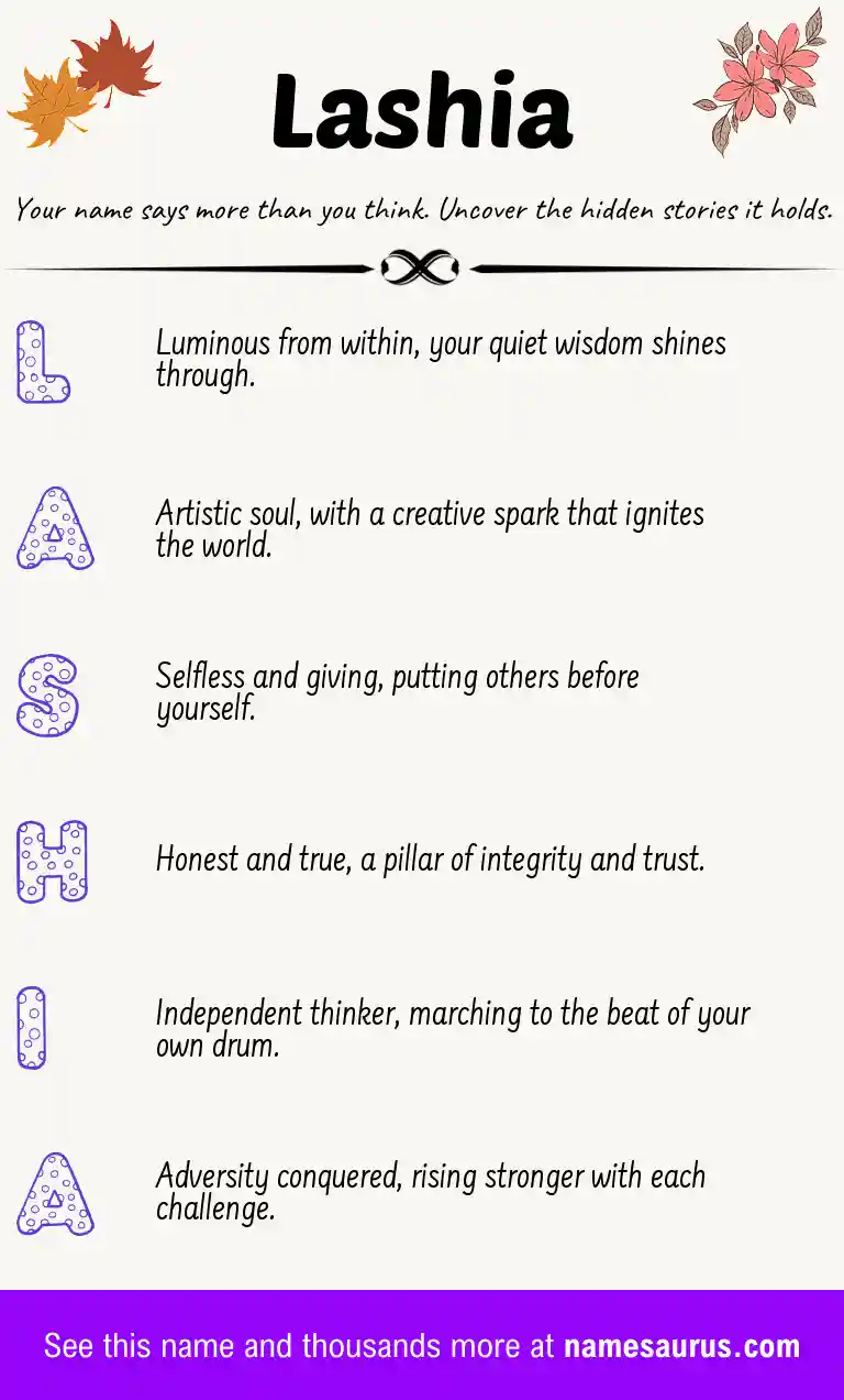 Acrostic poem about Lashia.