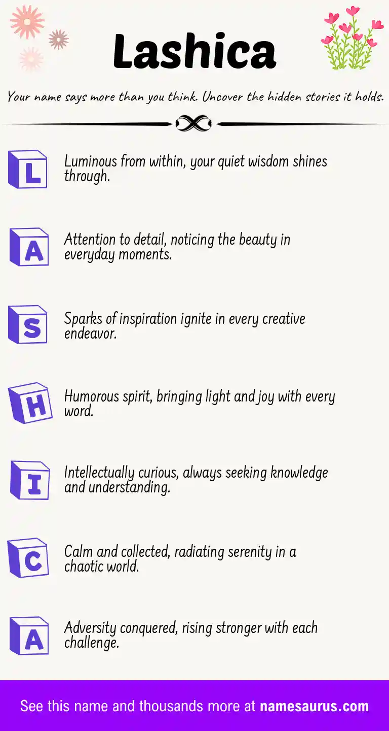Acrostic poem about Lashica.