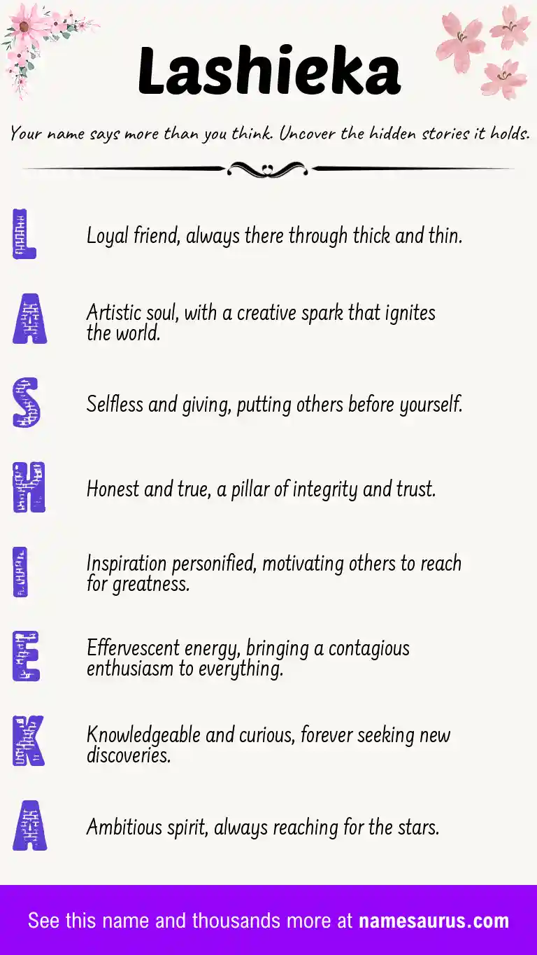 Acrostic poem about Lashieka.