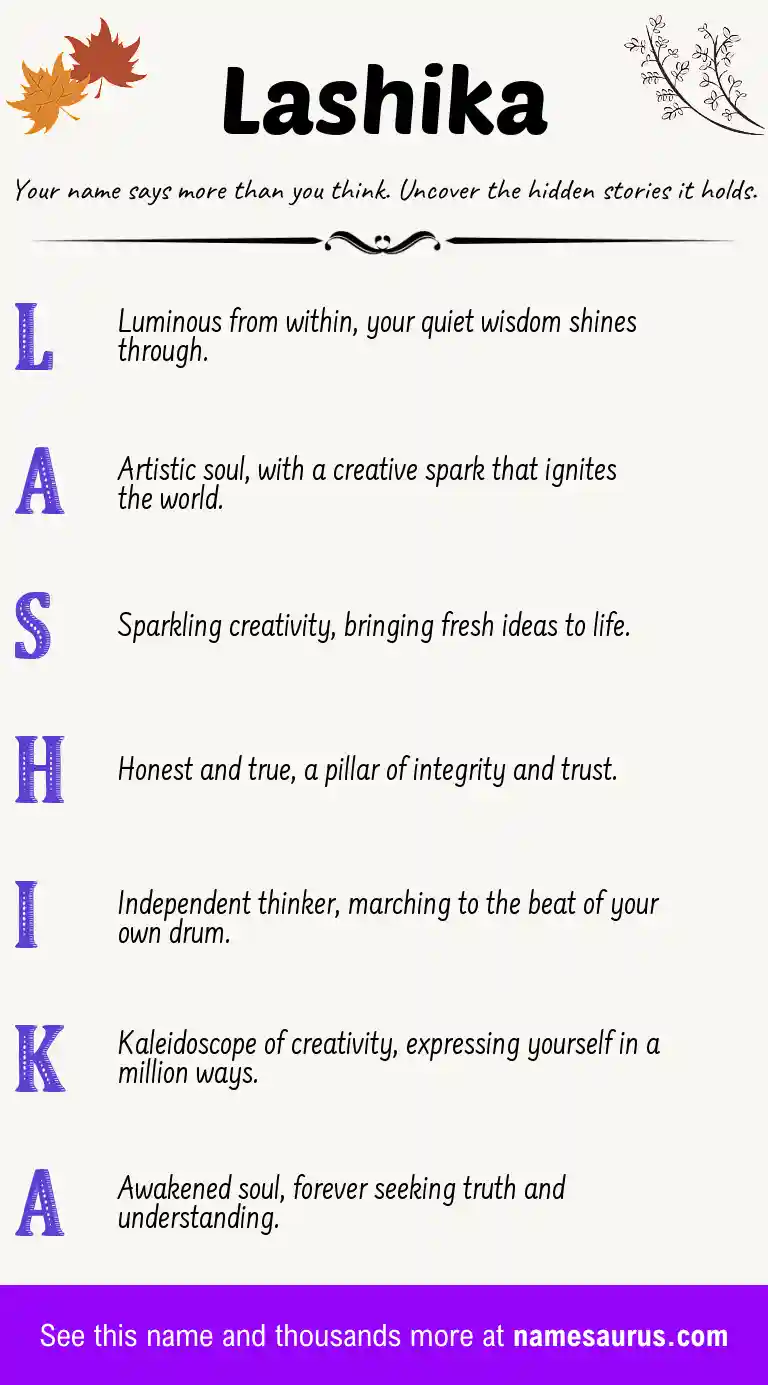 Acrostic poem about Lashika.