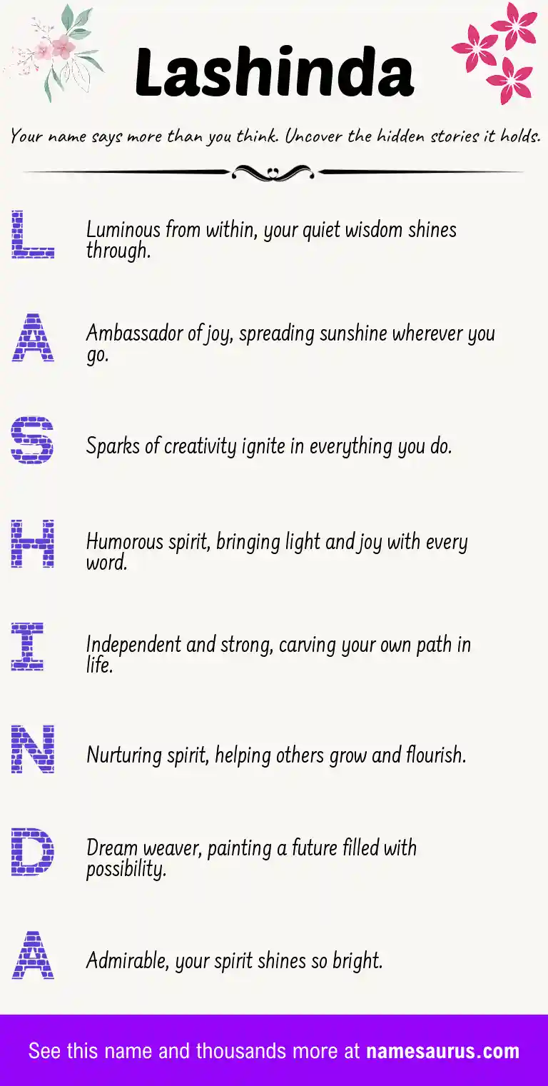 Acrostic poem about Lashinda.