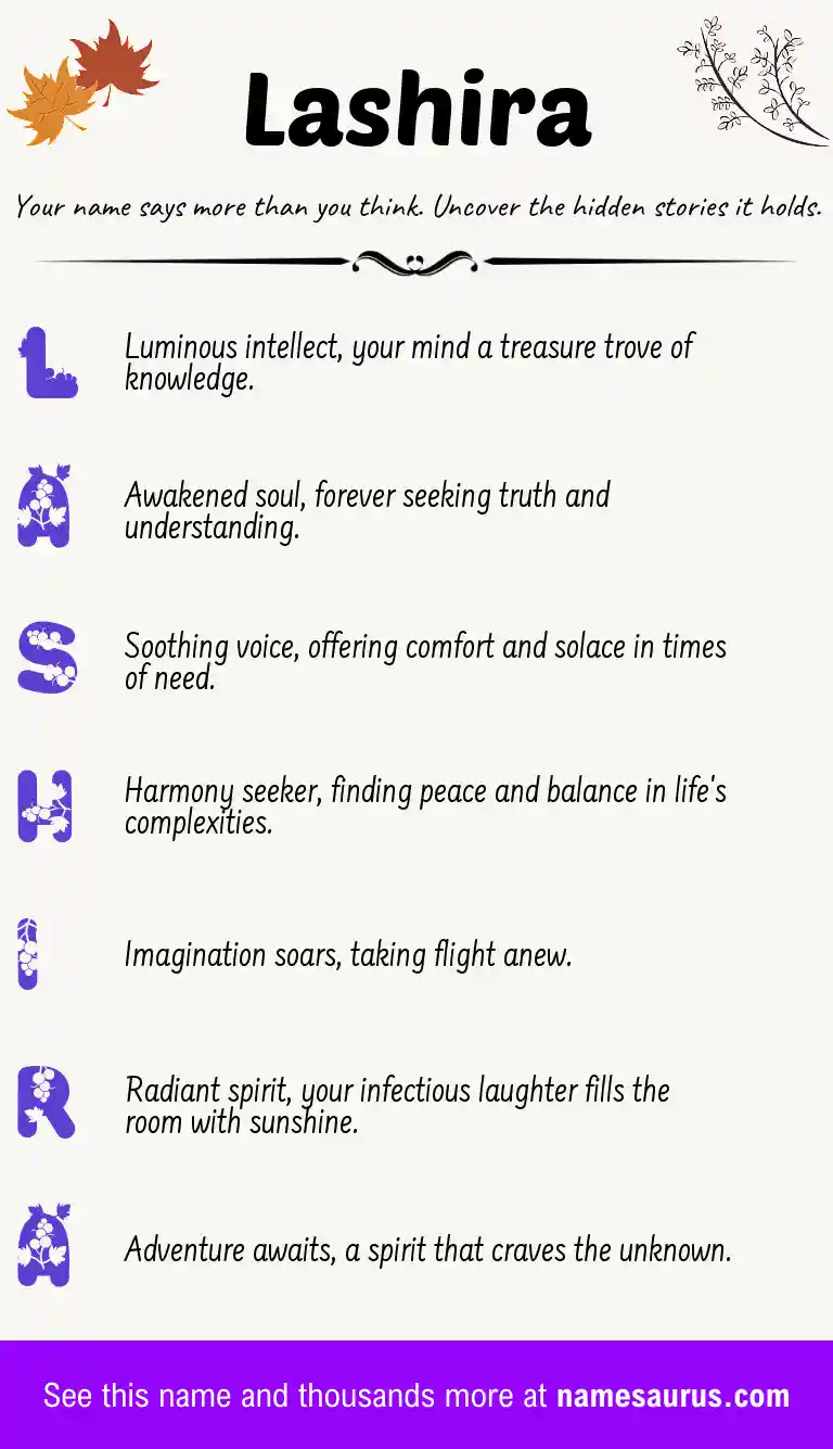 Acrostic poem about Lashira.