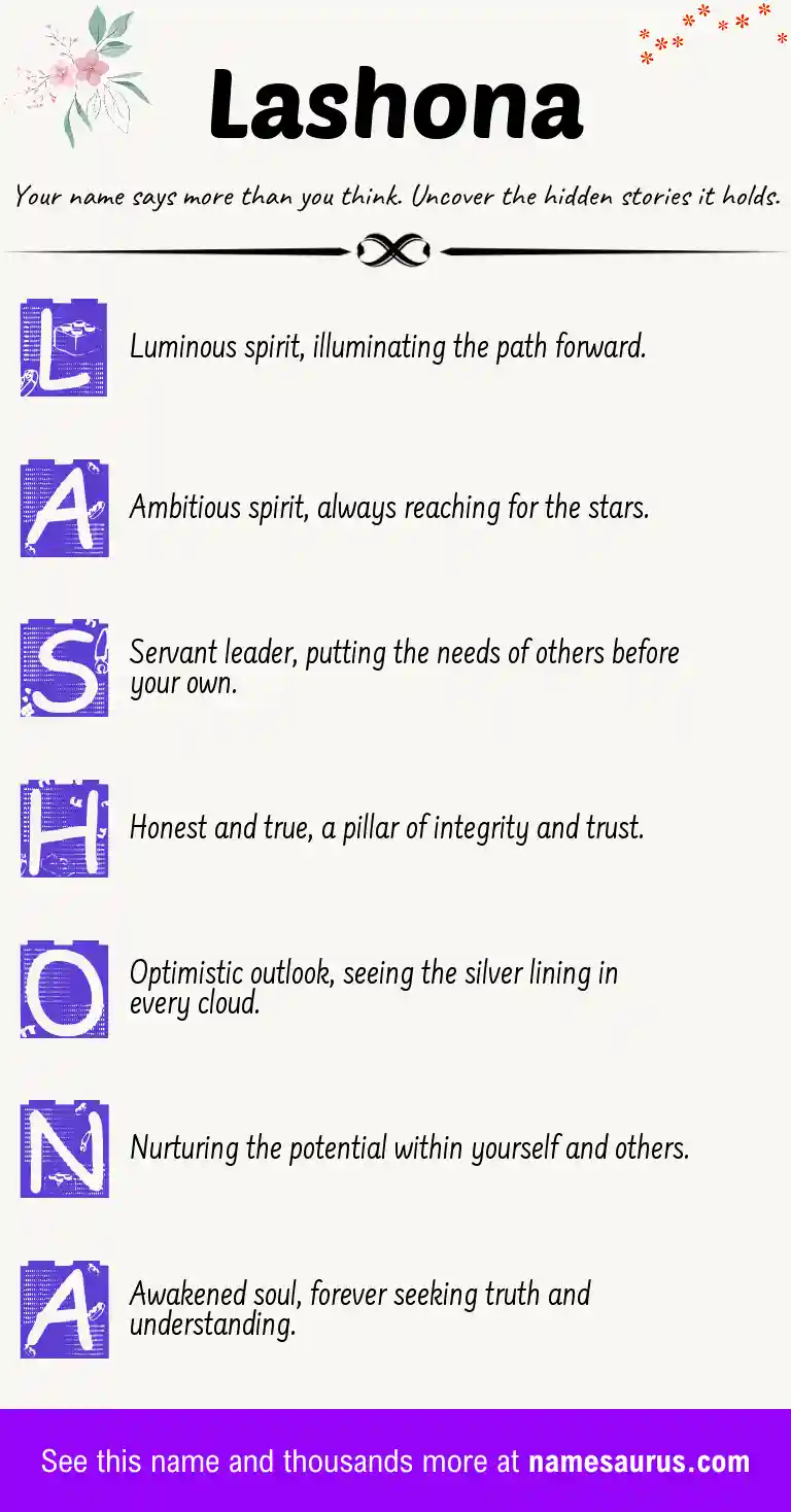 Acrostic poem about Lashona.