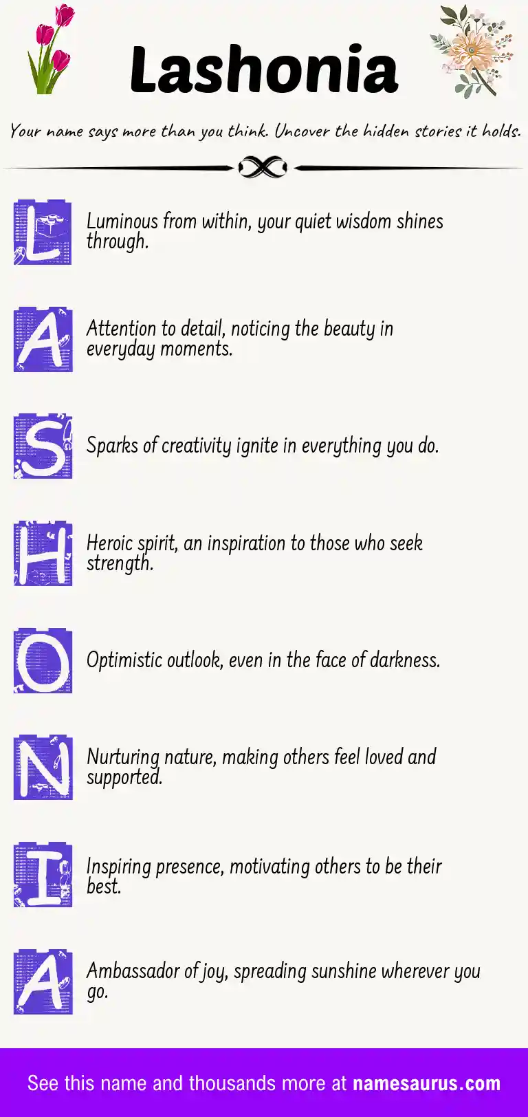 Acrostic poem about Lashonia.