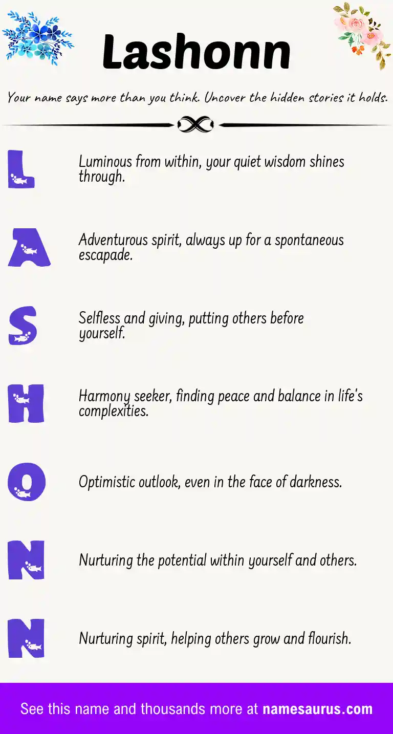 Acrostic poem about Lashonn.