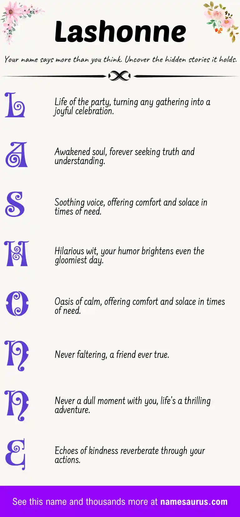 Acrostic poem about Lashonne.