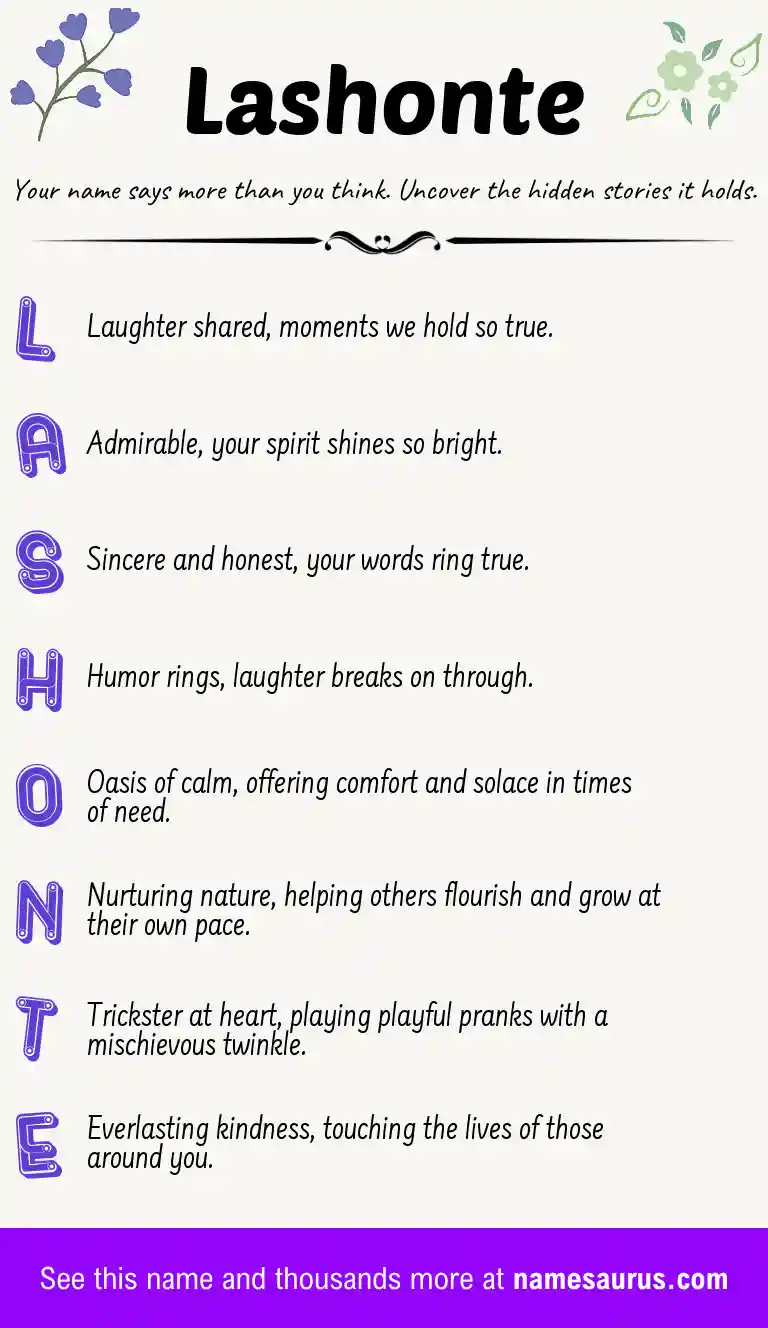 Acrostic poem about Lashonte.