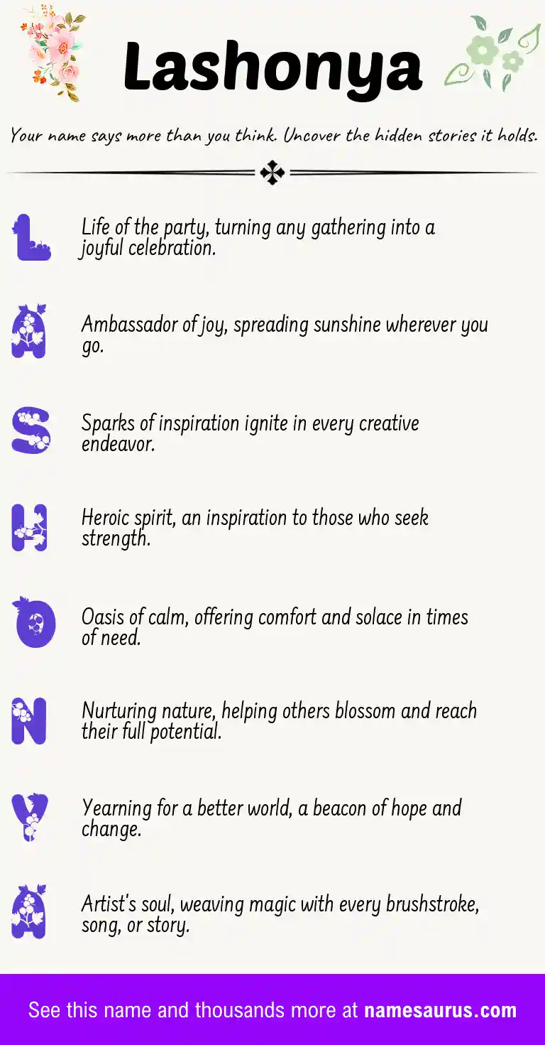 Acrostic poem about Lashonya.