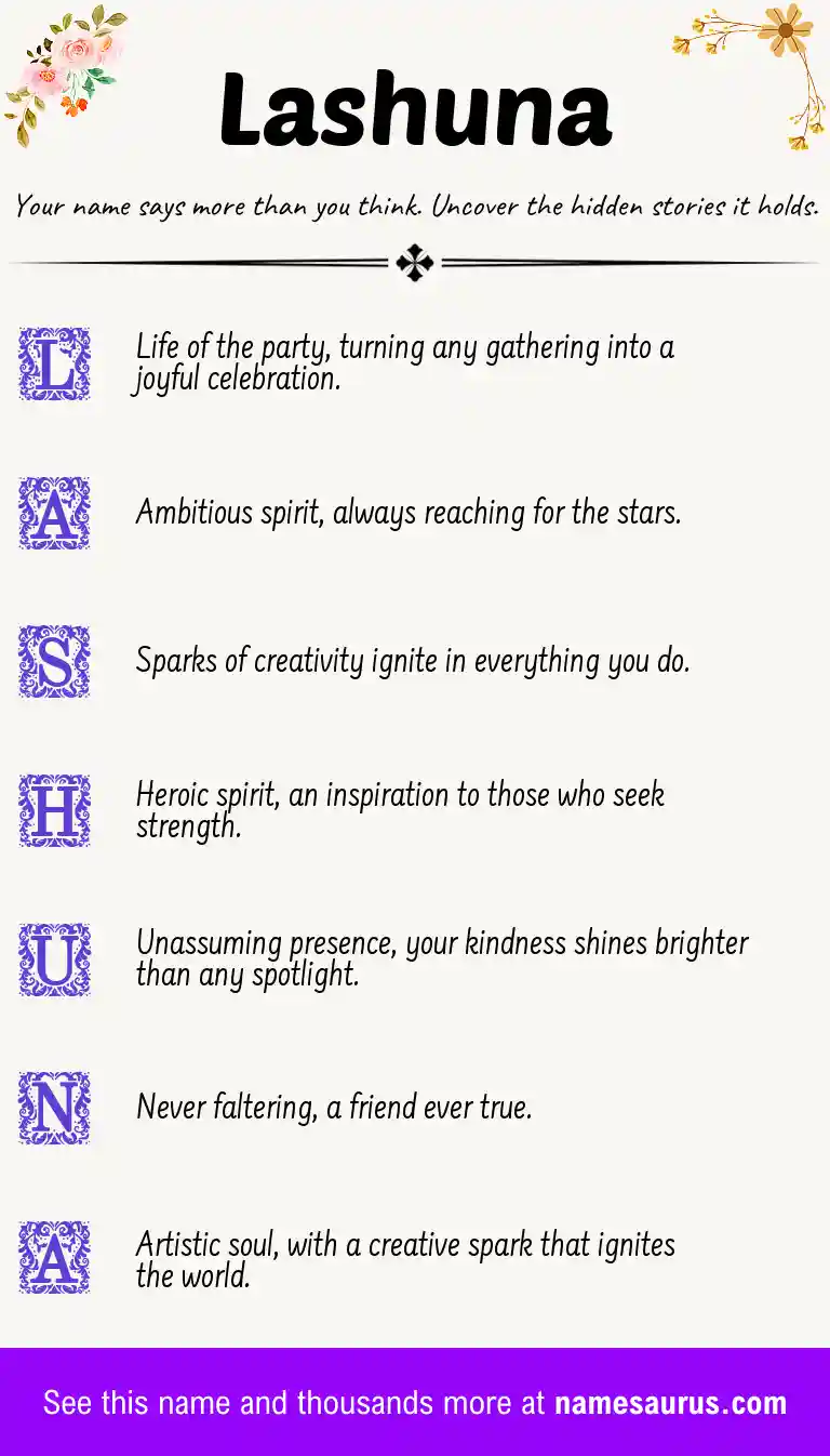 Acrostic poem about Lashuna.