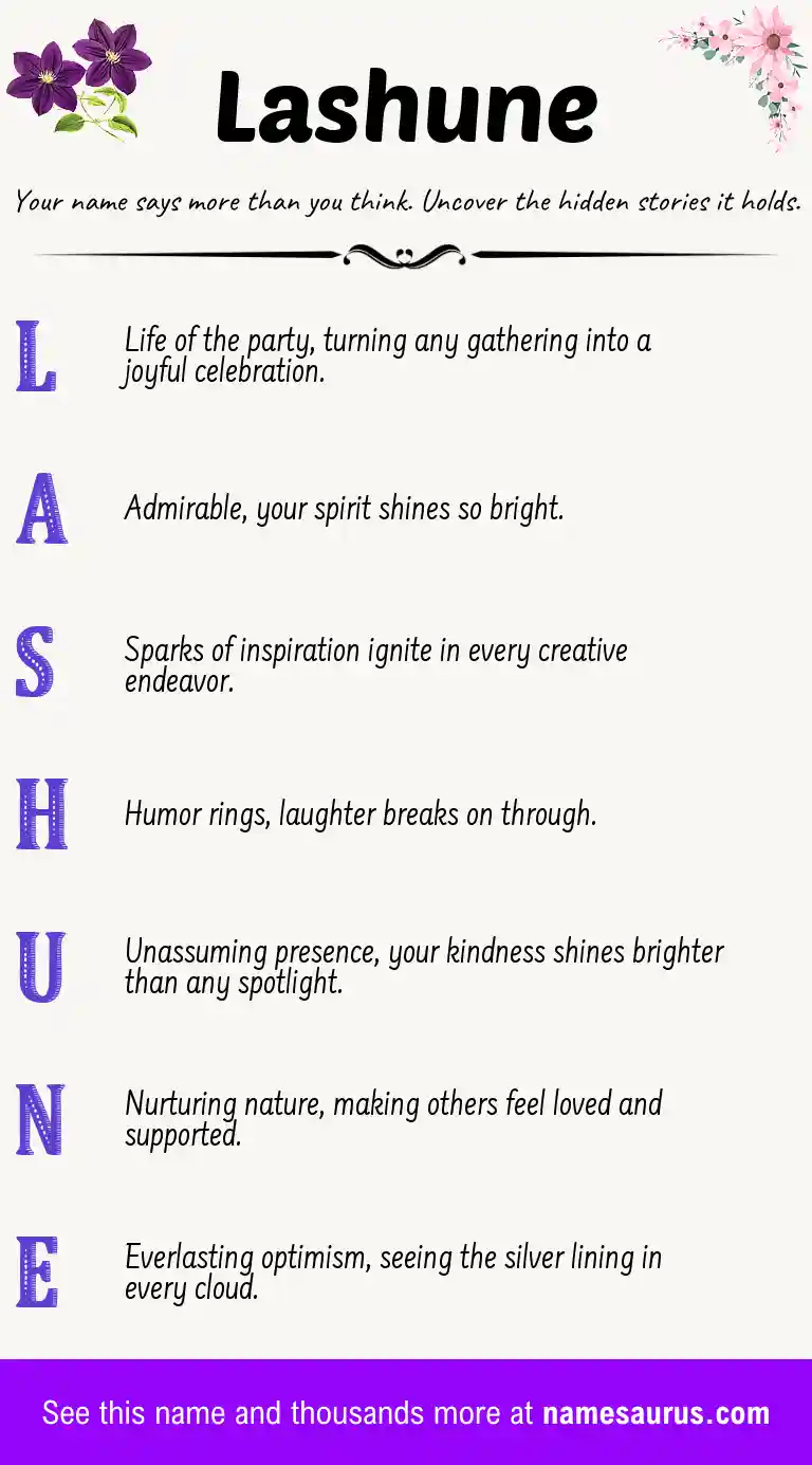 Acrostic poem about Lashune.