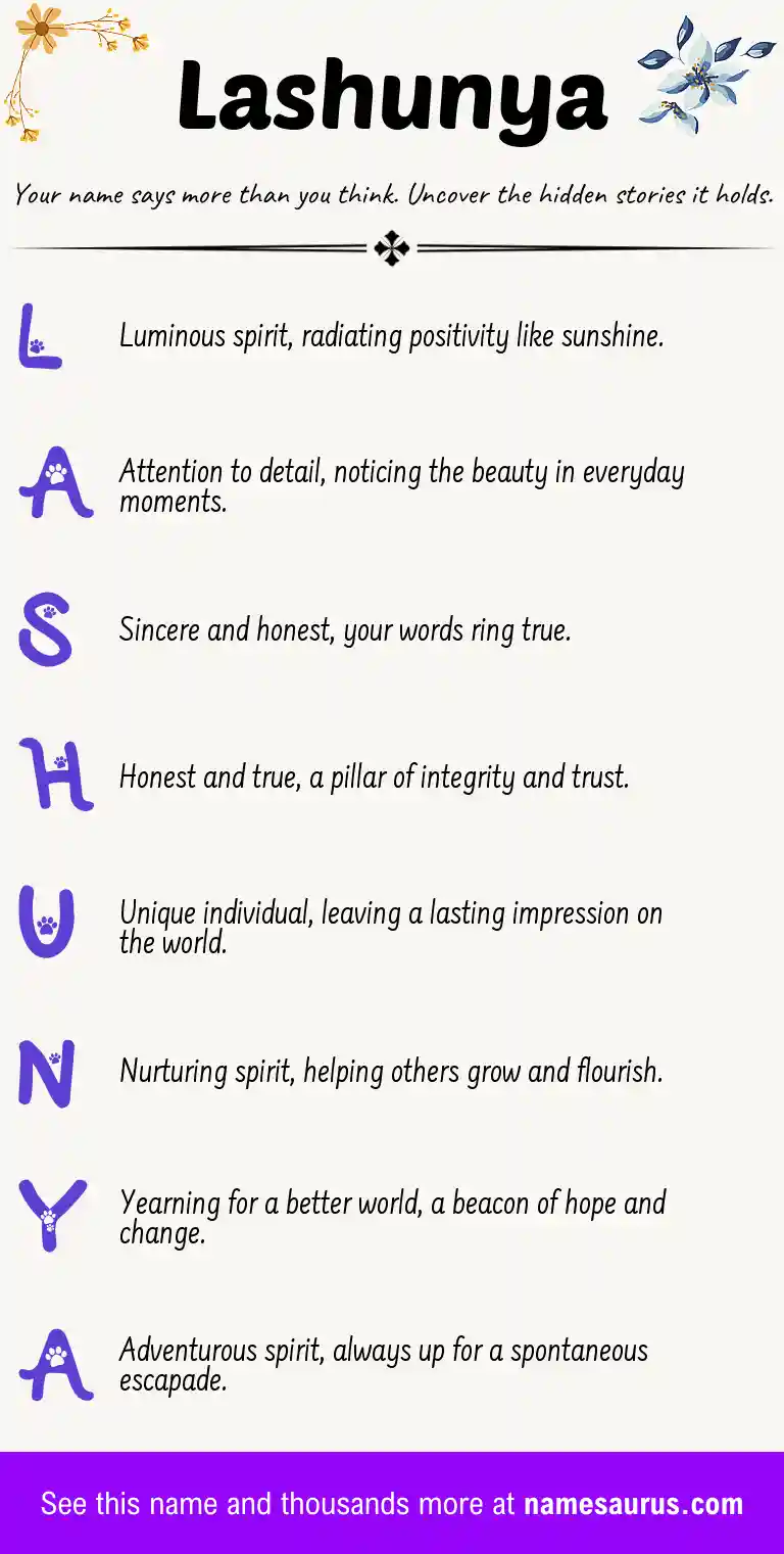 Acrostic poem about Lashunya.
