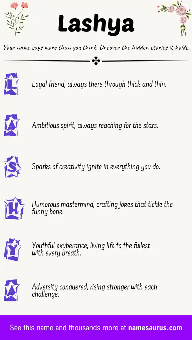 Acrostic poem about Lashya.