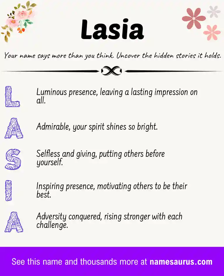 Acrostic poem about Lasia.