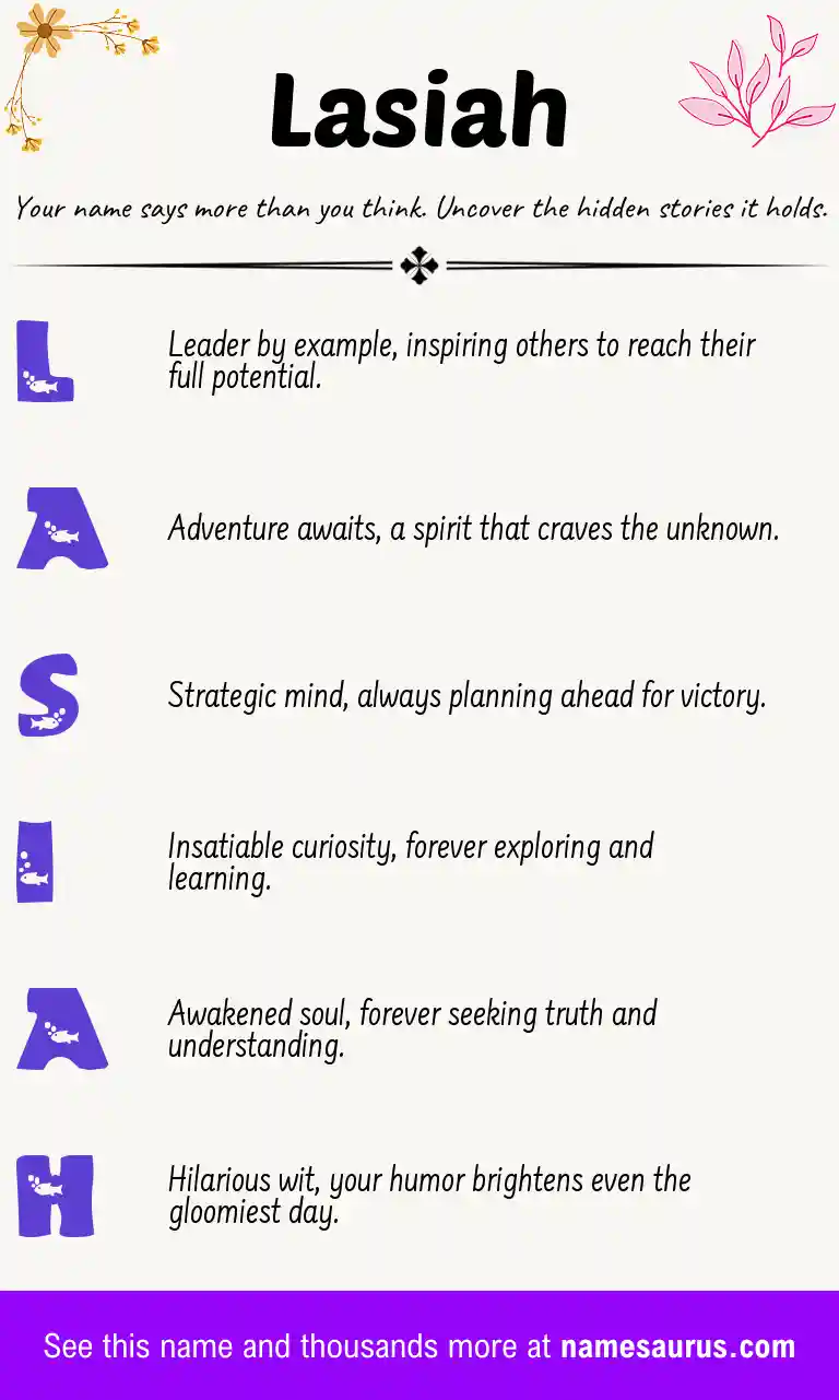 Acrostic poem about Lasiah.