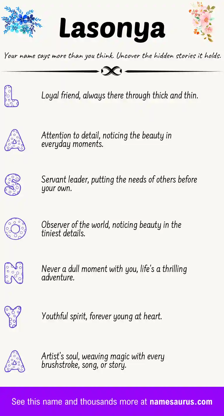 Acrostic poem about Lasonya.