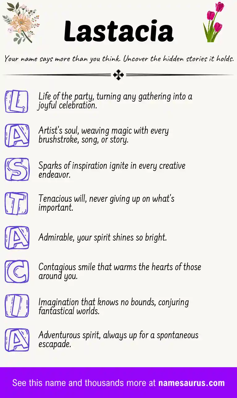 Acrostic poem about Lastacia.