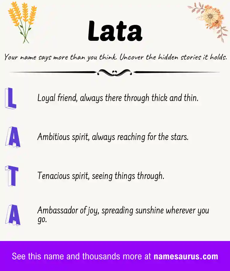 Acrostic poem about Lata.
