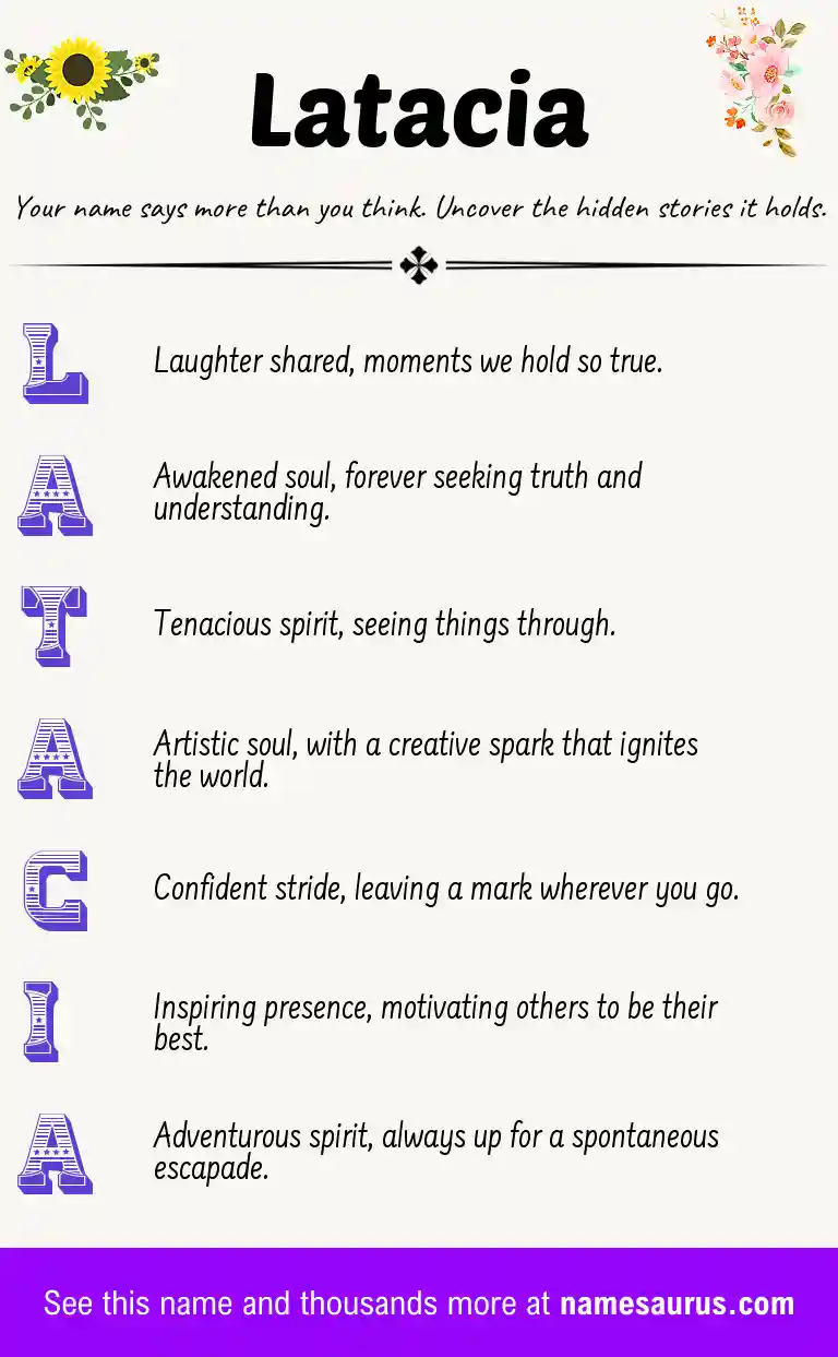 Acrostic poem about Latacia.