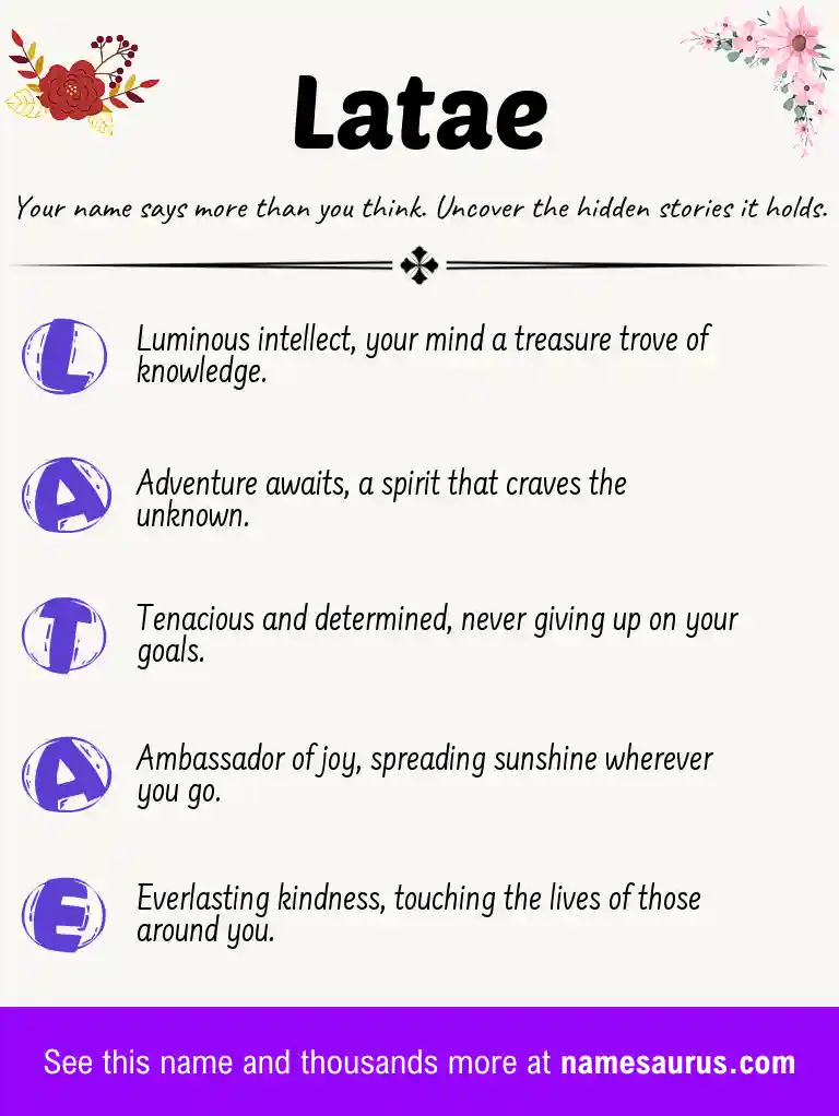 Acrostic poem about Latae.