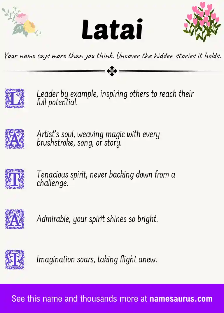 Acrostic poem about Latai.