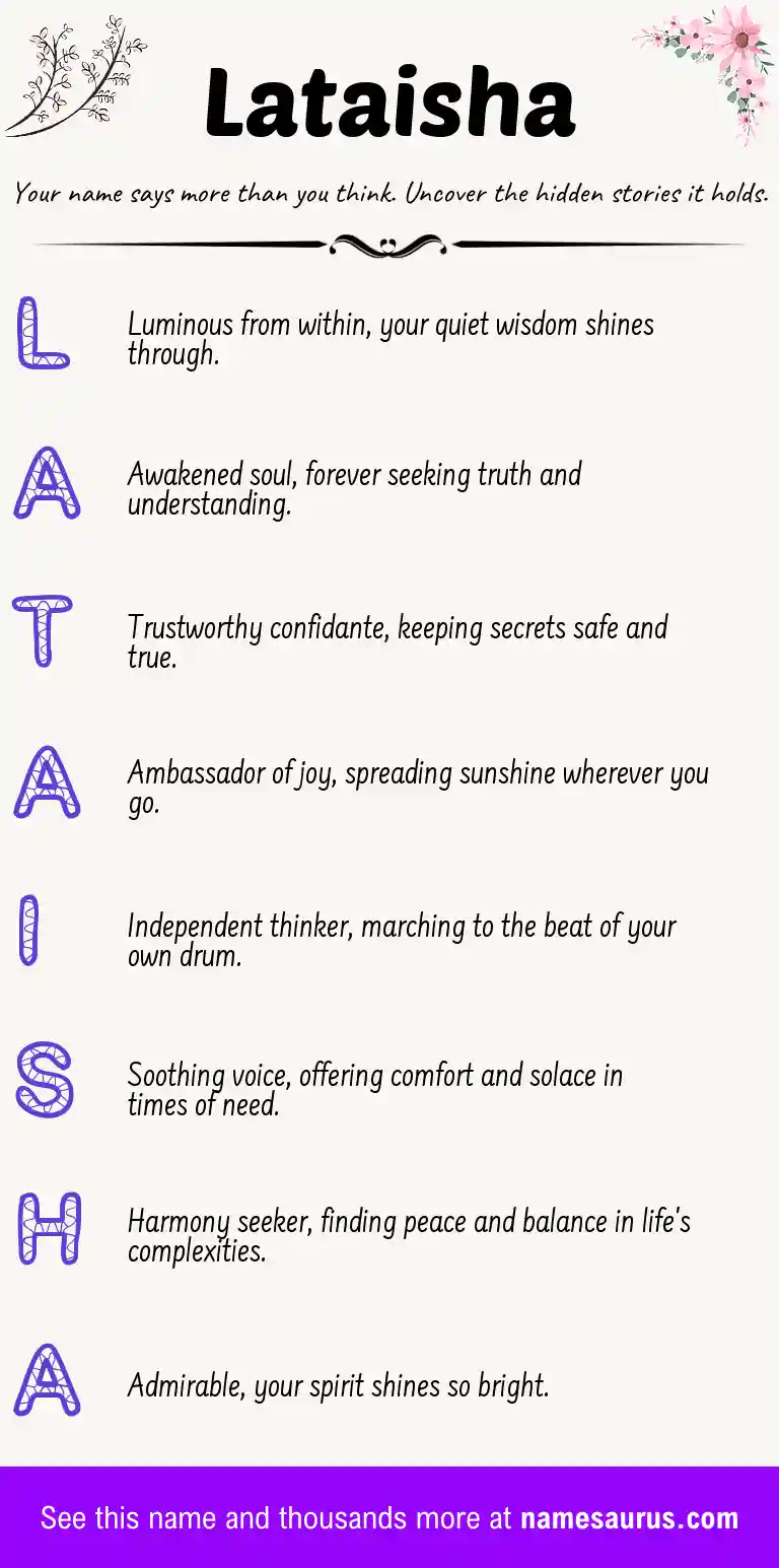 Acrostic poem about Lataisha.