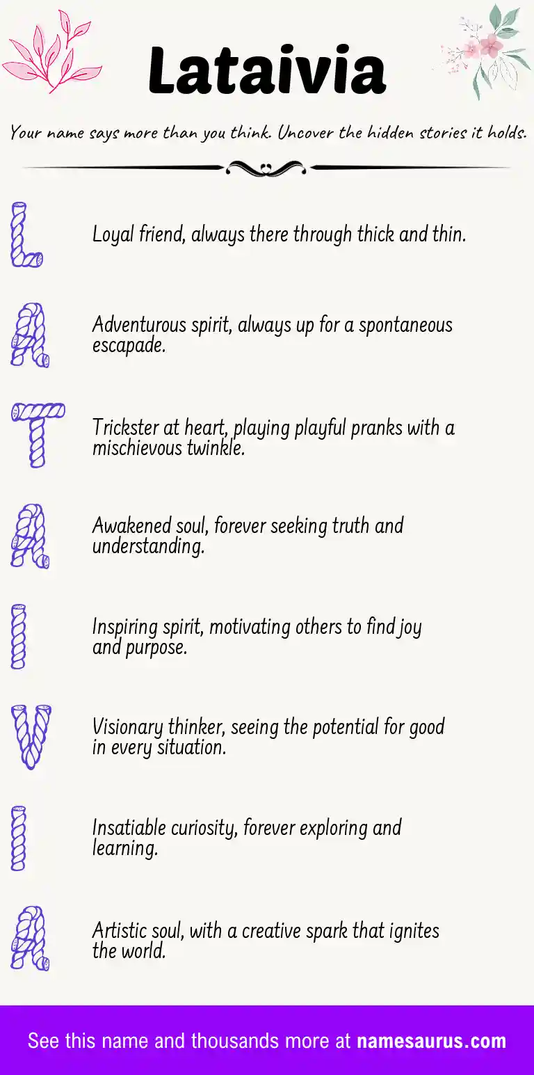 Acrostic poem about Lataivia.