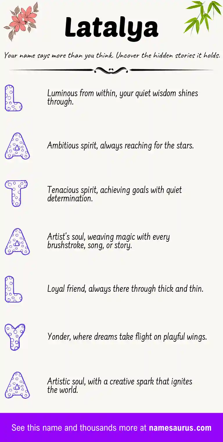 Acrostic poem about Latalya.