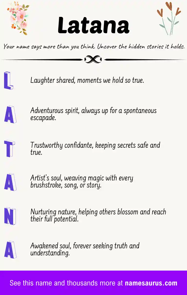 Acrostic poem about Latana.