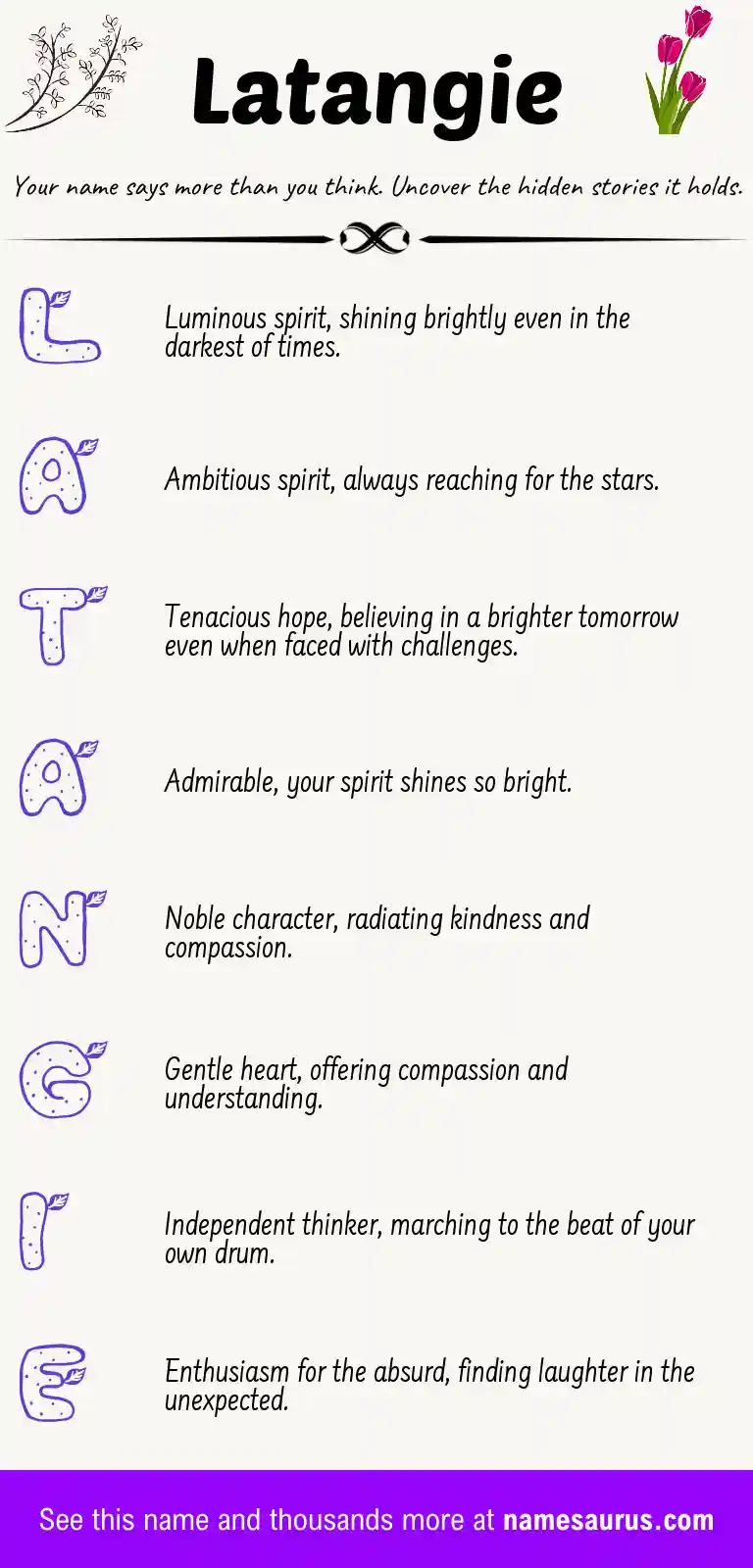 Acrostic poem about Latangie.