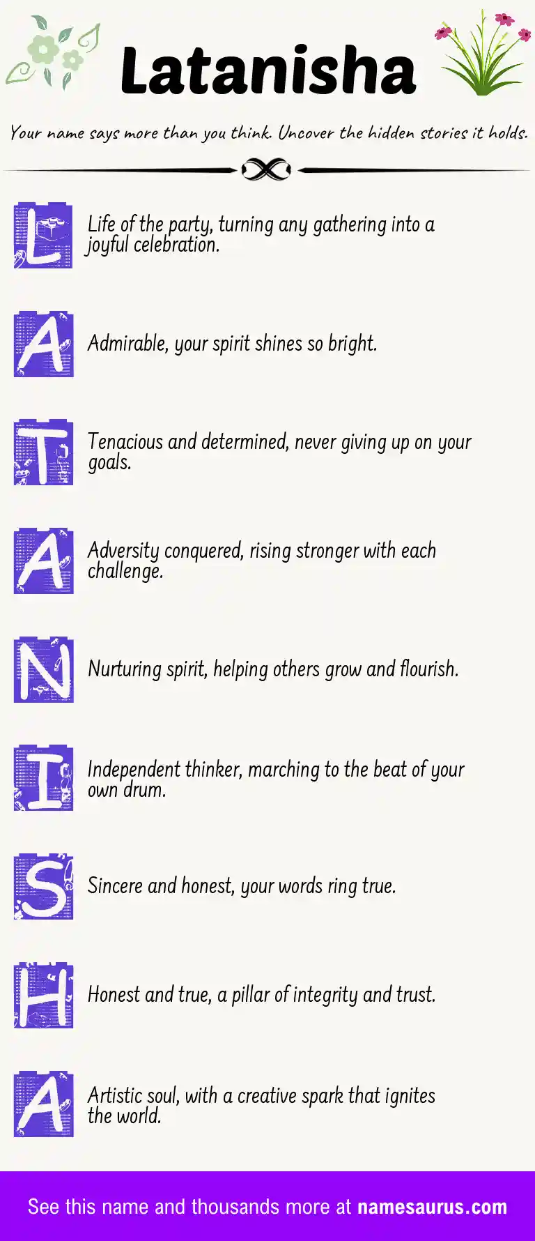 Acrostic poem about Latanisha.