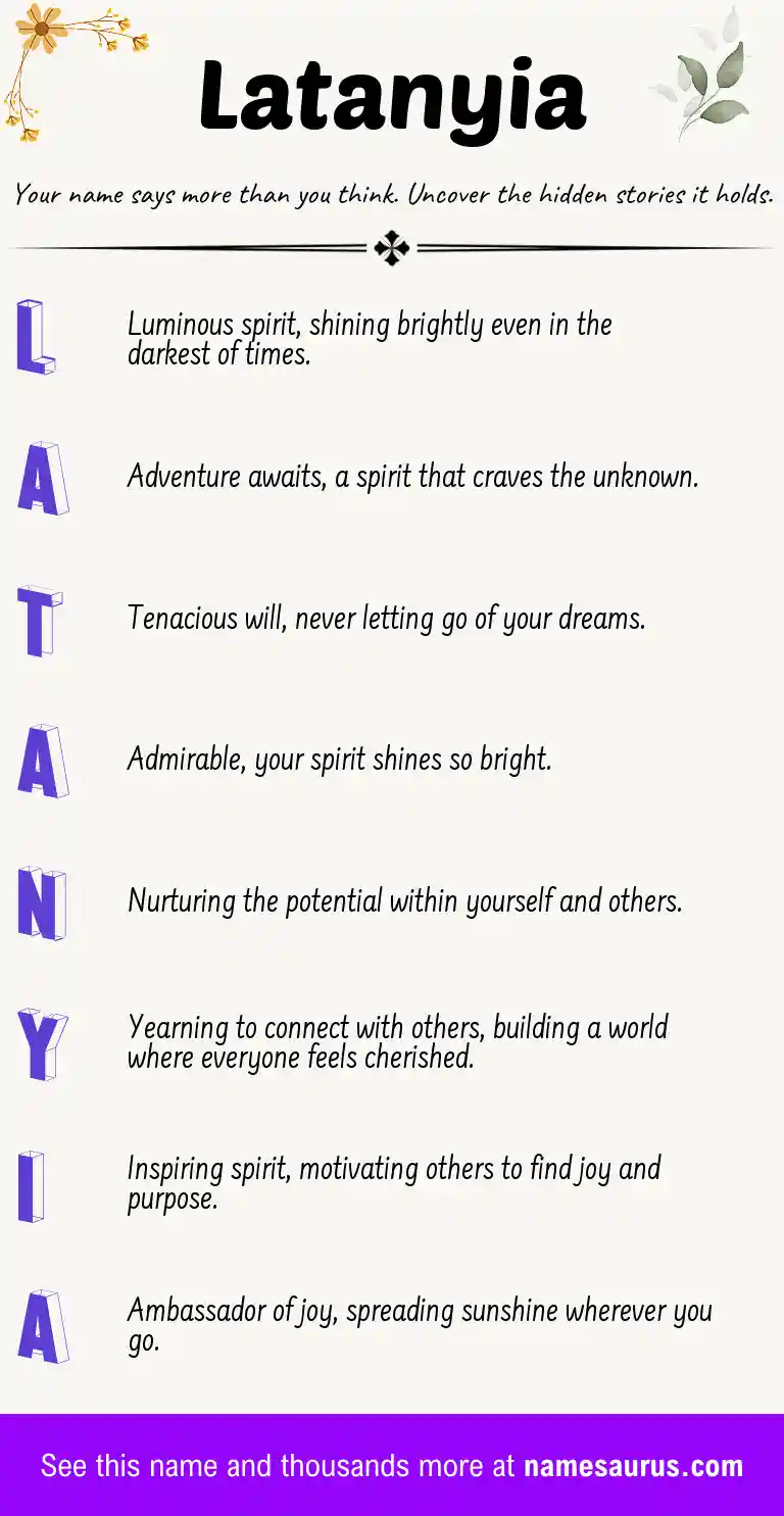 Acrostic poem about Latanyia.