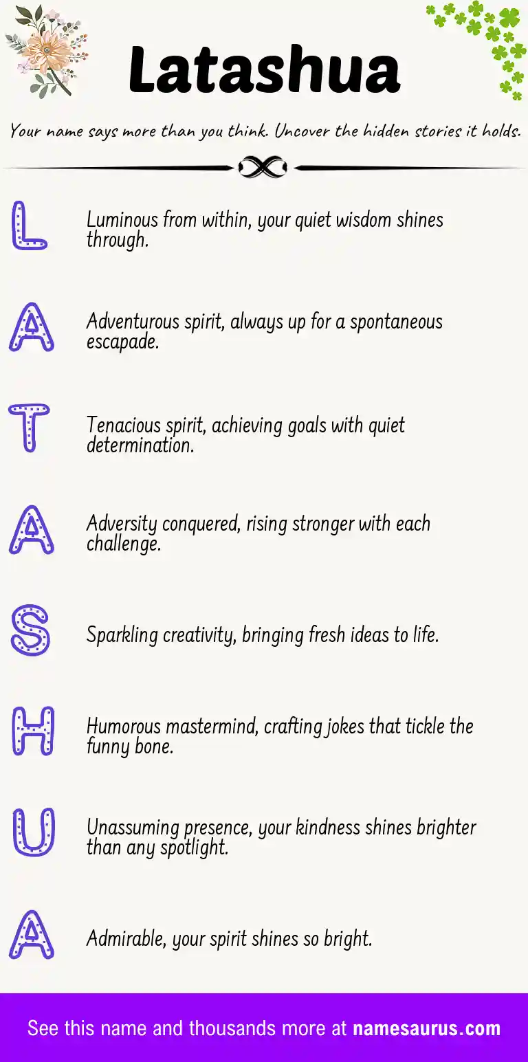 Acrostic poem about Latashua.
