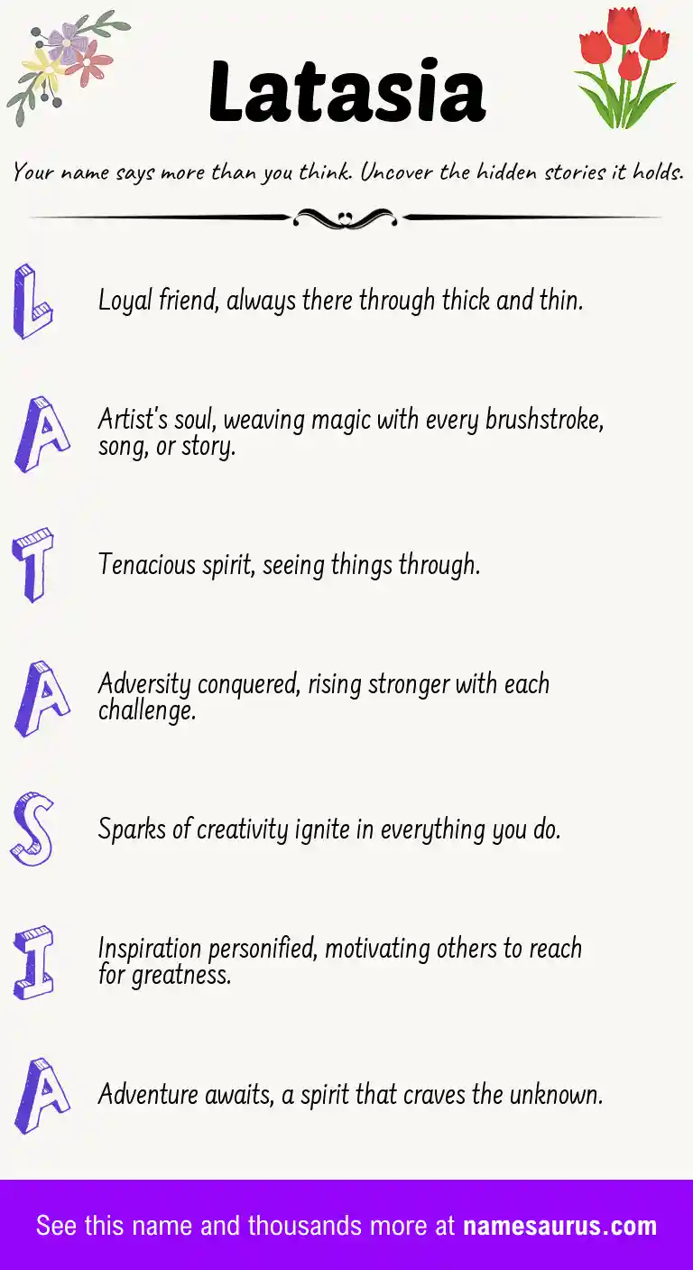 Acrostic poem about Latasia.