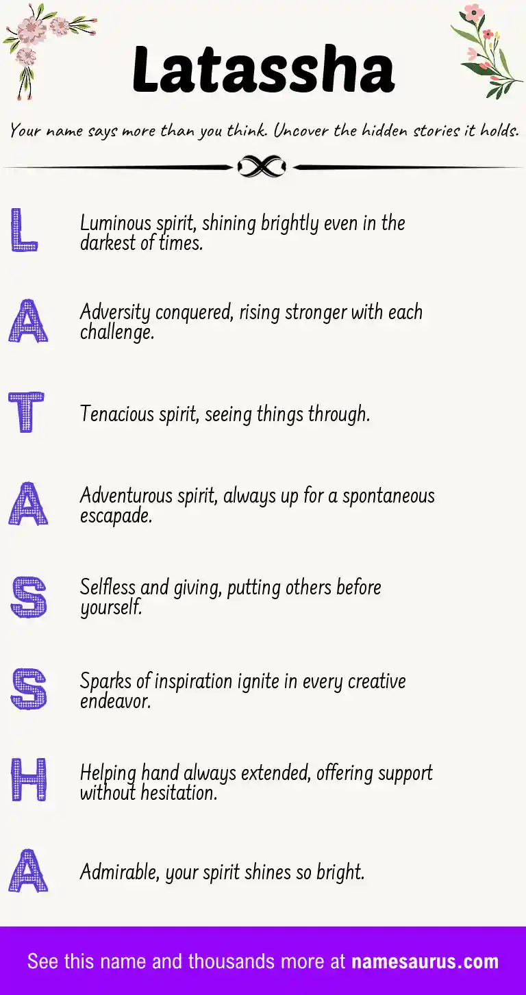 Acrostic poem about Latassha.