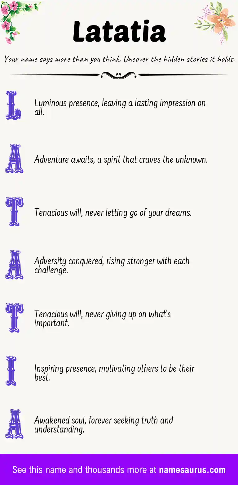 Acrostic poem about Latatia.
