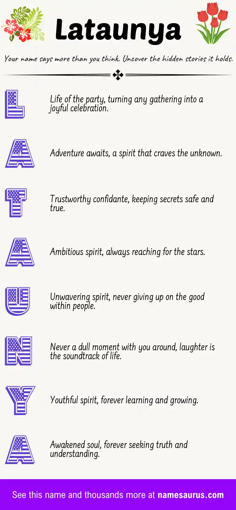 Acrostic poem about Lataunya.
