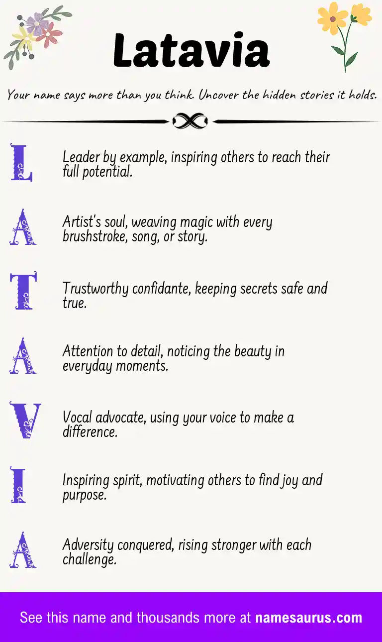 Acrostic poem about Latavia.