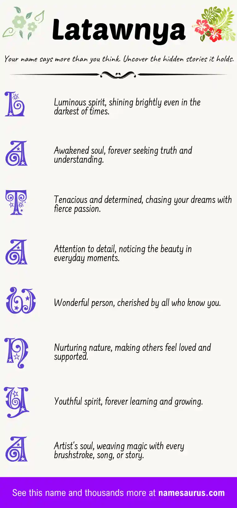 Acrostic poem about Latawnya.