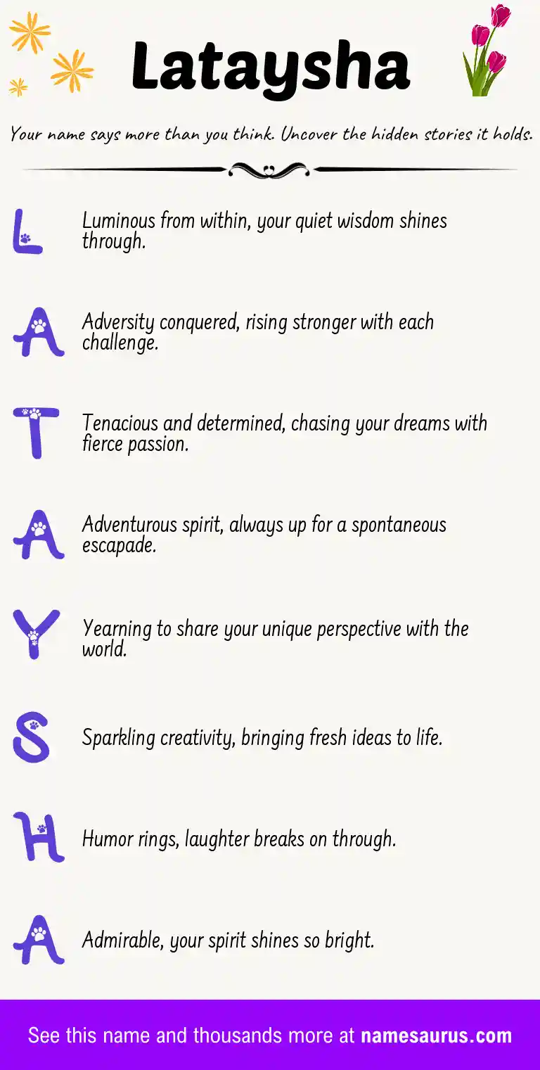 Acrostic poem about Lataysha.