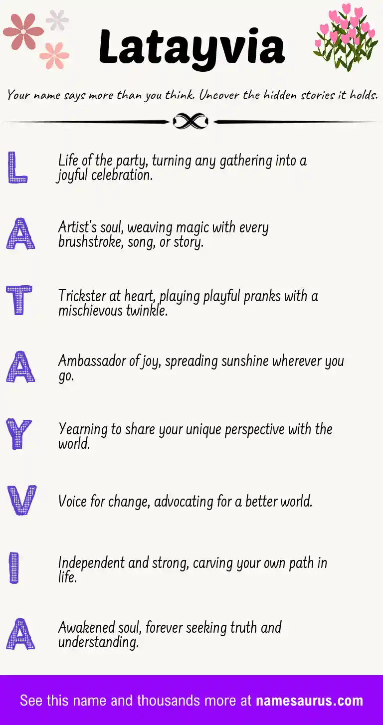 Acrostic poem about Latayvia.