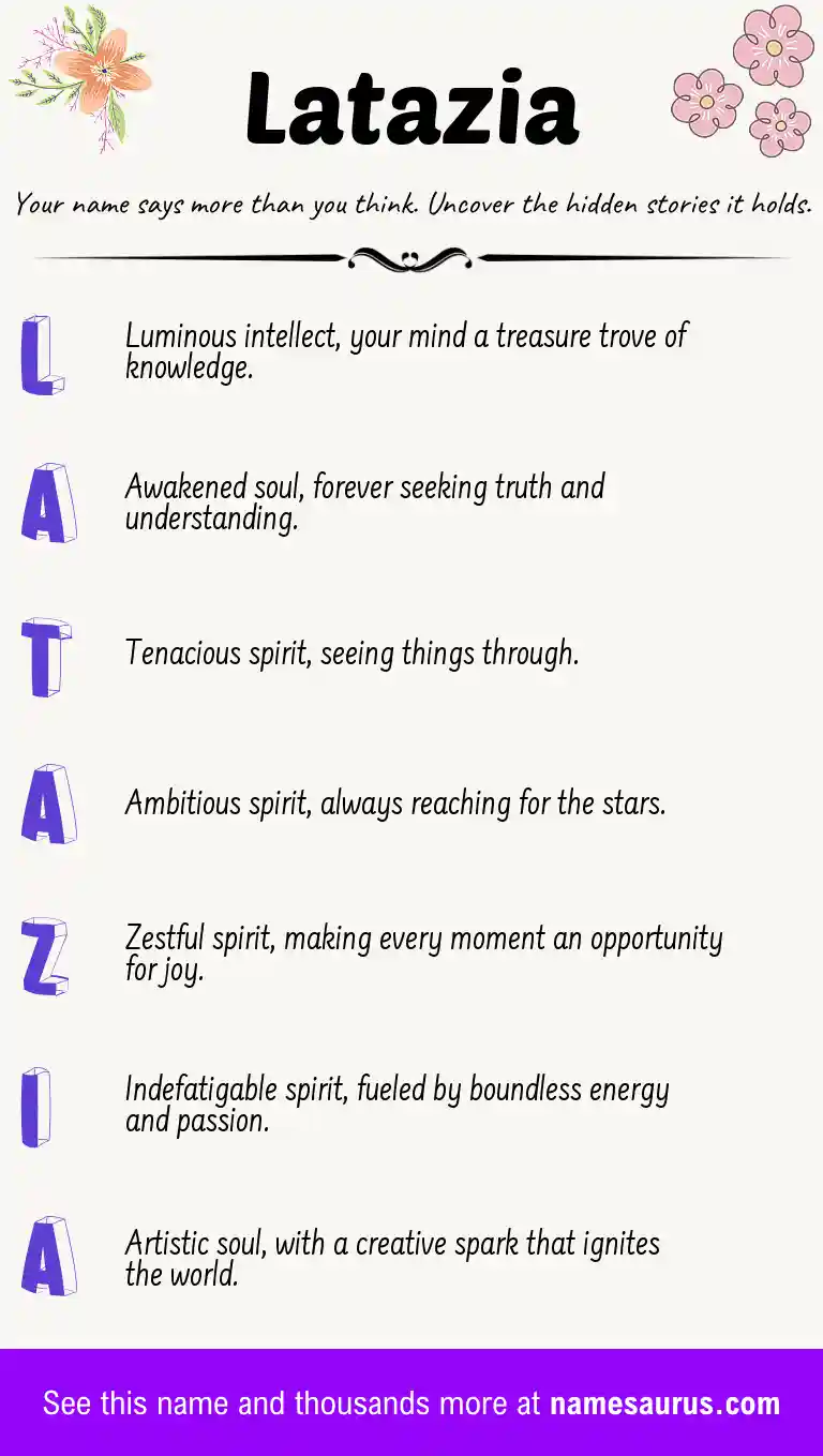 Acrostic poem about Latazia.