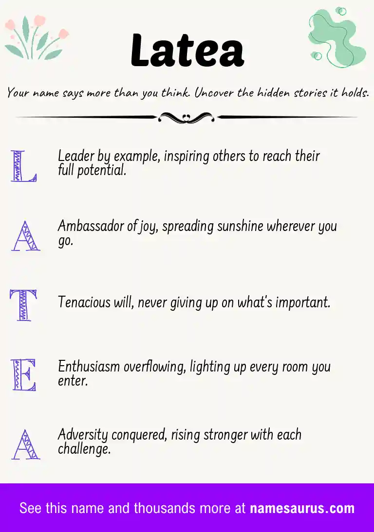 Acrostic poem about Latea.