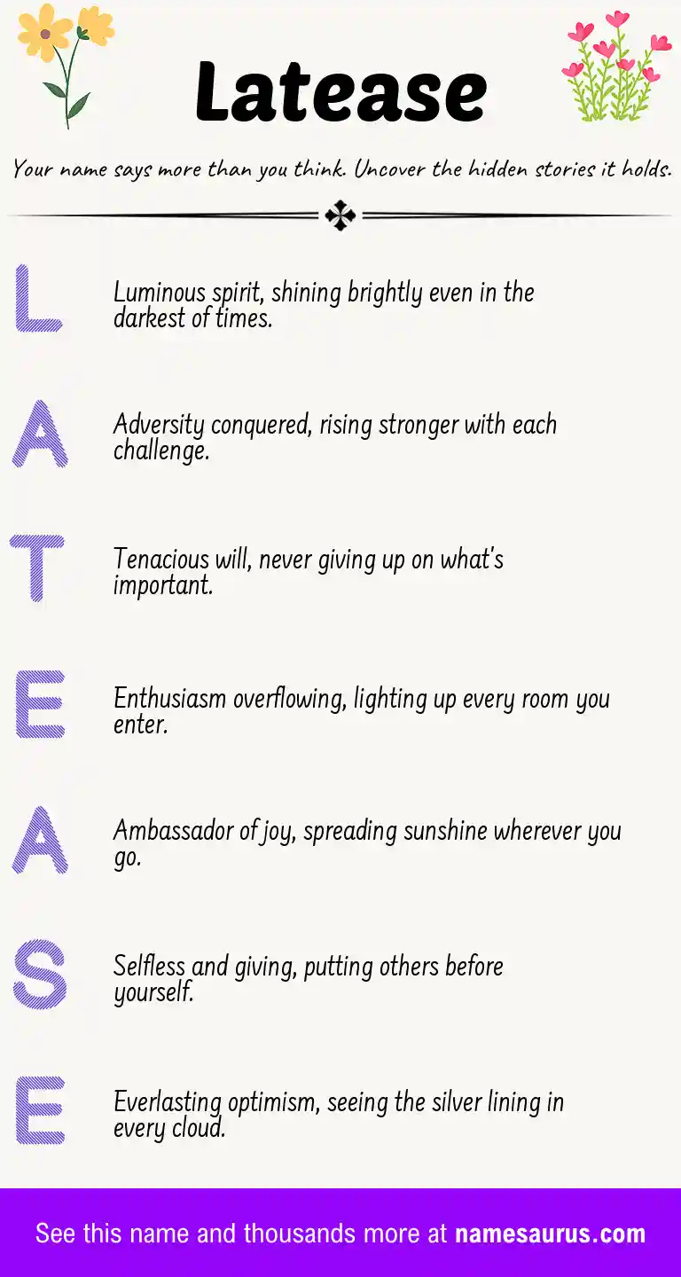 Acrostic poem about Latease.