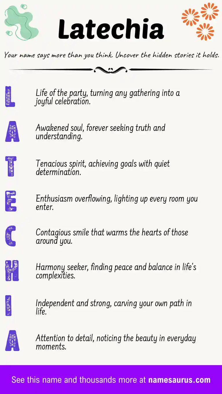 Acrostic poem about Latechia.